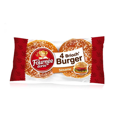 Pain hamburger brioch burger sesame 4 pieces la fournee doree 1