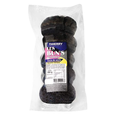 Pain hamburger noir 5 x 70 g boulangerie thierry