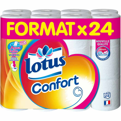Papier toilette x 24 confort lotus