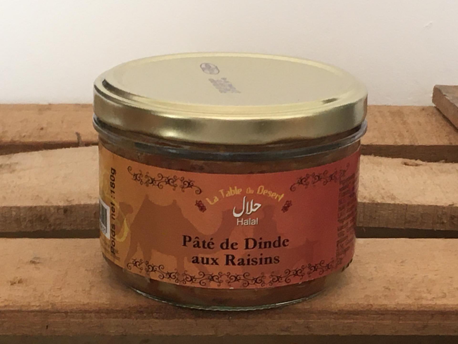 Pate de dinde aux raisins halal 180g bocal