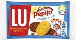 Lu Choco Prince- Biscuits Enrobés de Chocolat au Lait et Fourrés - Au Blé  Complet - Pack de 40 Paquets (28,5 g)