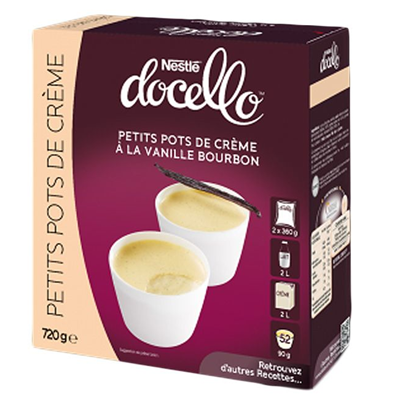 Petits pots de creme a la vanille de bourbon docello 720 g