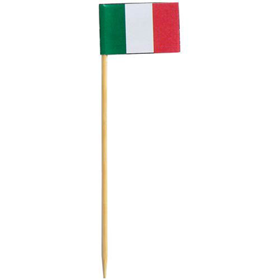 Pique en Bois Drapeau Italie 6,5cm (144 Unités)