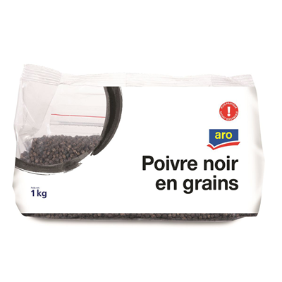 Poivre noir en grains 1 kg aro 1