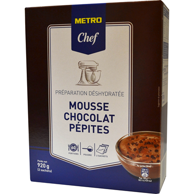 Preparation pour mousse au chocolat avec pepites 920 g metro chef