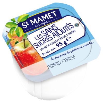 Puree de fruits st mamet sans sucres ajoutes pots de 95g puree de pomme fraise