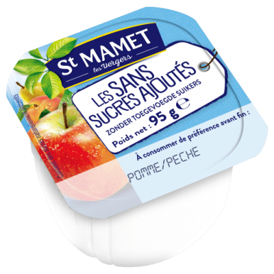 Puree de fruits st mamet sans sucres ajoutes pots de 95g puree de pomme peche