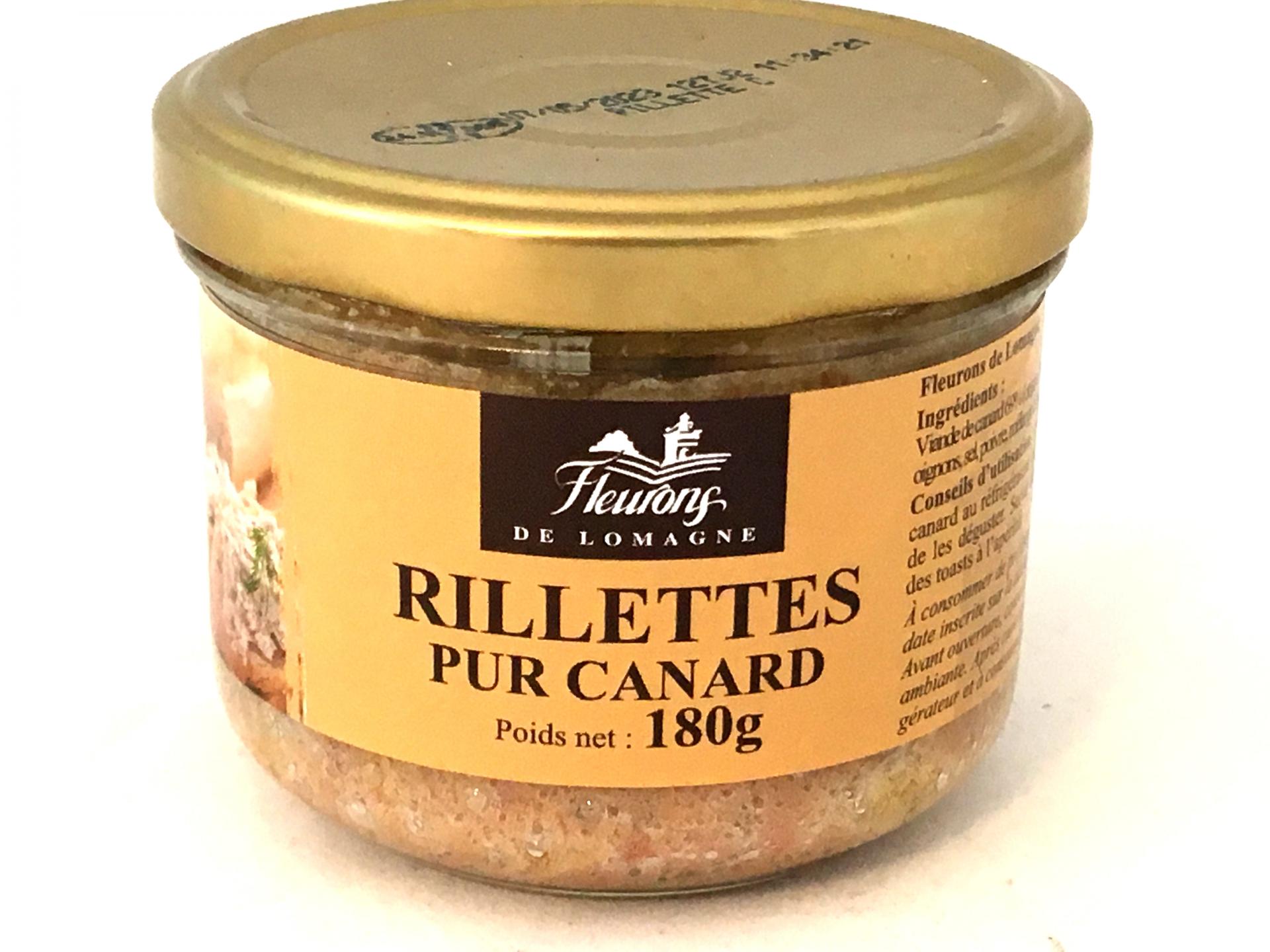 Rillettes pur canard 180g bocal