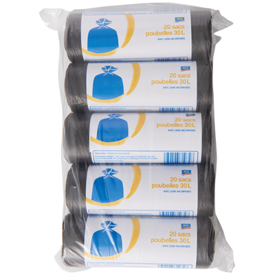 Lot de 20 Sacs Poubelle - 30 litres - Gris STARPAK