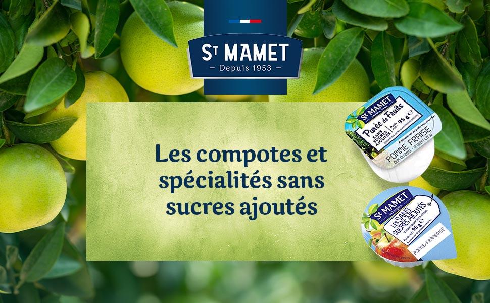 Purée de fruits St Mamet sans sucres ajoutés pots de 95g Purée de pomme