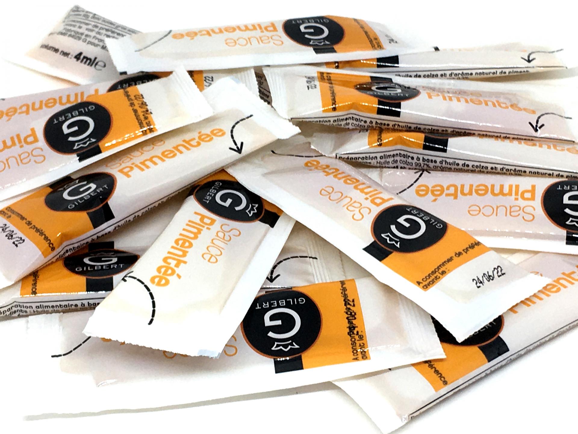 Sauce pimentée 4 ml Gilbert le lot de 50