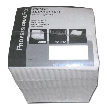 Serviette jetable 1 pli blanc 17 x 17 cm vendu par 2000 pour professionnels