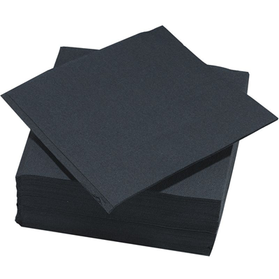 Serviette jetable double point noir h 38 x l 38 cm x 50 le nappage