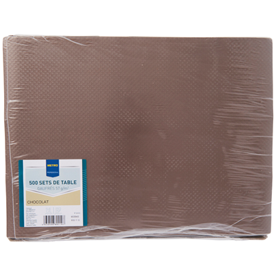 Set de table jetable satine chocolat 30 x 40 cm vendu par 500