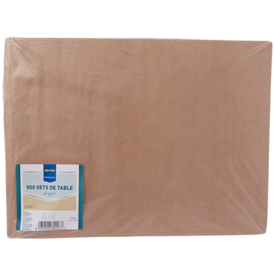 Set de table jetable satine kraft 30 x 40 cm vendu par 500