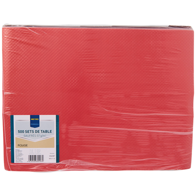 Set de table jetable satine rouge 30 x 40 cm vendu par 500