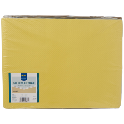 Set de table jetable satines jaune 30 x 40 cm vendu par 500