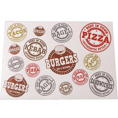 Set de table jetable snacking decor tampons 21 x 30 cm vendu par 500