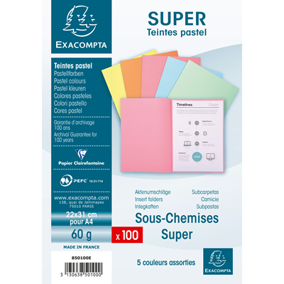 Sous chemise super 60 g x 100