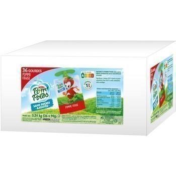 Specialite de pomme fraise sans sucres ajoutes gourdes 36x90 g pom potes