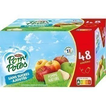 Specialite de pomme nature sans sucres ajoutes gourdes 48x90 g materne 1