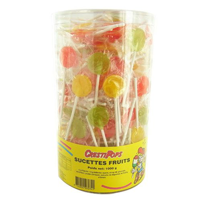 Sucette plate fruits 1 kg cresti pops