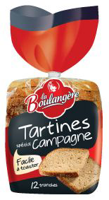 Tartines de campagne 12 tranches 450 g la boulangere