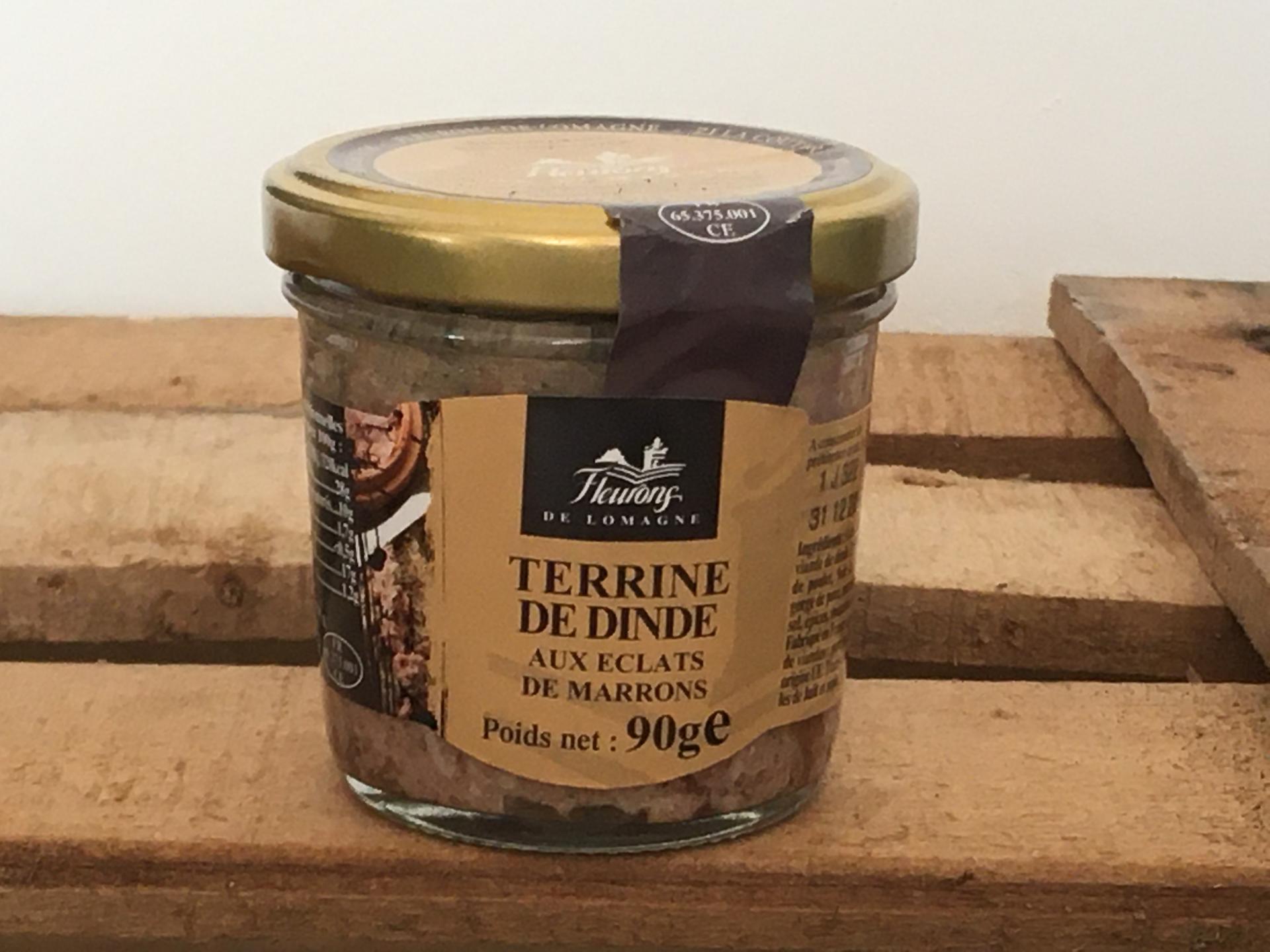 Terrine de dinde aux eclats de marrons 90g bocal