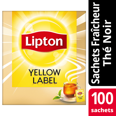 Thé noir Lipton yellow Label Tea - Boite de 100 sachets fraicheur