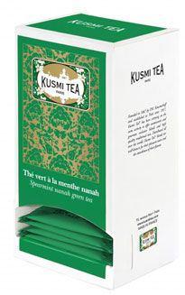 Thé vert à la menthe bio - 25 sachets sur-enveloppés - Kusmi Tea