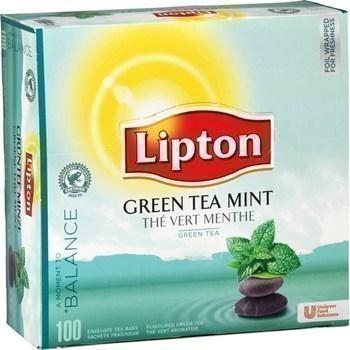 LIPTON Boîte de 100 sachets fraicheur de thé menthe