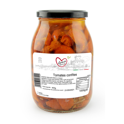 Tomates confites semi sechees bocal 1000 g lombardo sott oli