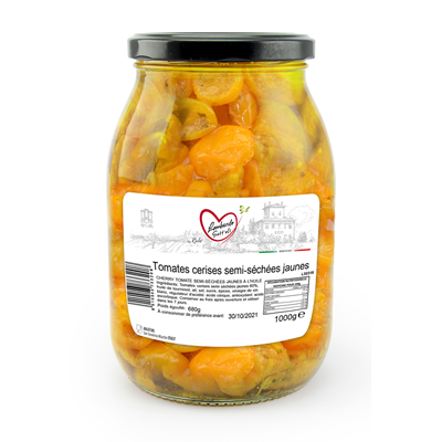 Tomates semi sechees jaunes bocal 1000 g lombardo sott oli