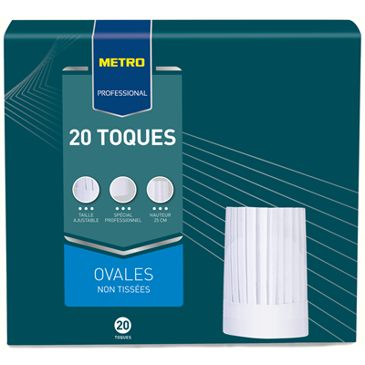 Toque ovale non tissee 25 cm x 20