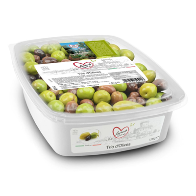 Trio d'olives dénoyautées 1.9 kg Lombardo Sott'Oli