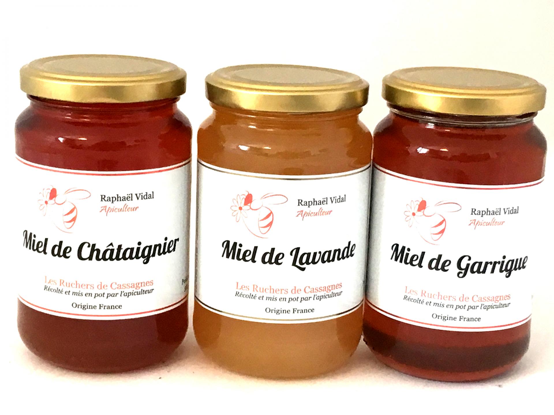 Trio de miel des cevennes 500g 1